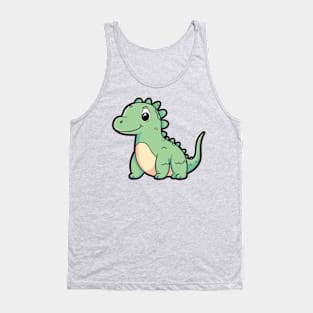 Cute Kawaii Happy Green Dinosaur Tank Top